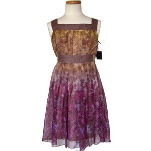 Anna Sui for Anthropologie 100% Silk Watercolor Dress Size 4 NWT